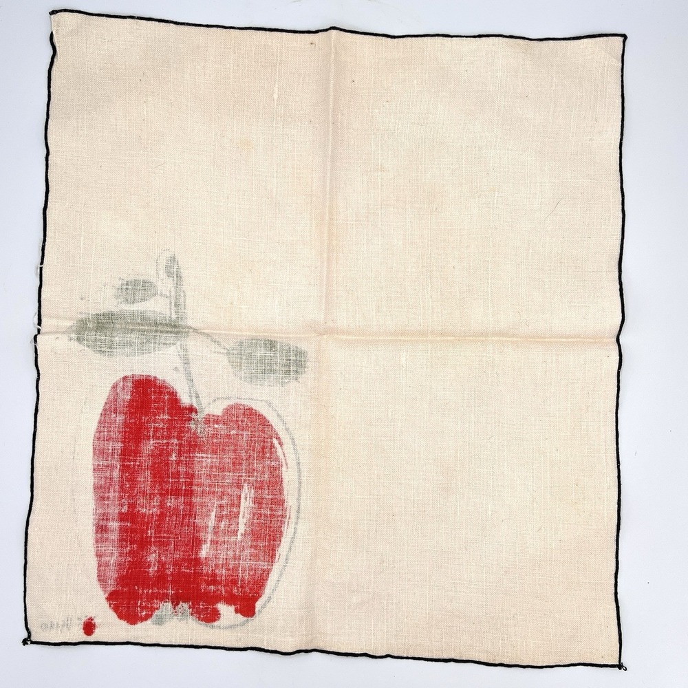 Vintage Vera Neumann Red Apple Linen‎ Cotton napkins Set of 4 - Picture 10 of 12